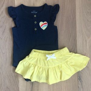 Skirt and Onesie Rainbow Set